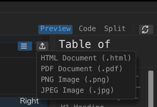 KatanA export options UI.